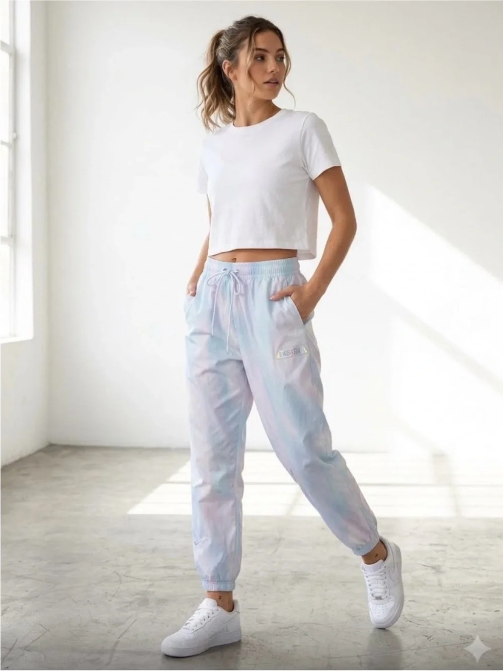 women’s Nike jogger, size medium.  ghost tie dye 👻